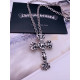 CHROME HEARTS 크롬하츠 남녀공용 925실버 십자 목걸이 65cm