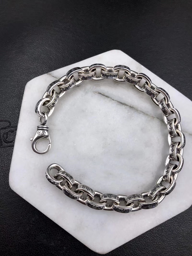 CHROME HEARTS 크롬하츠 남녀공용 925실버 이니셜체인 팔찌 16~24cm