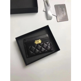 CHANEL 샤넬 2020 여성용 보이 퀄팅 카드홀더 금장,은장