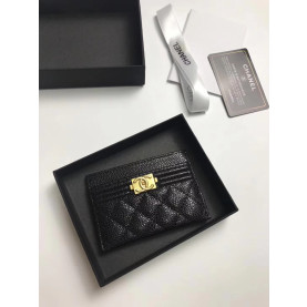 CHANEL 샤넬 2020 여성용 보이 엔틱 카드홀더 금장,은장