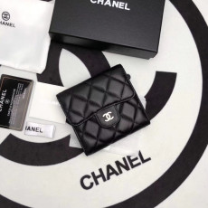 CHANEL 샤넬 2020 여성용 램스킨 클래식 반지갑 블랙,핑크베이지