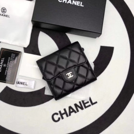 CHANEL 샤넬 2020 여성용 램스킨 클래식 반지갑 블랙,핑크베이지