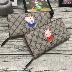 GUCCI 구찌 남여공용 피기 지퍼롱월렛 블루피그,레드피그