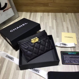 CHANEL 샤넬 2020 여성용 캐비어 보이 카드홀더 색상다양