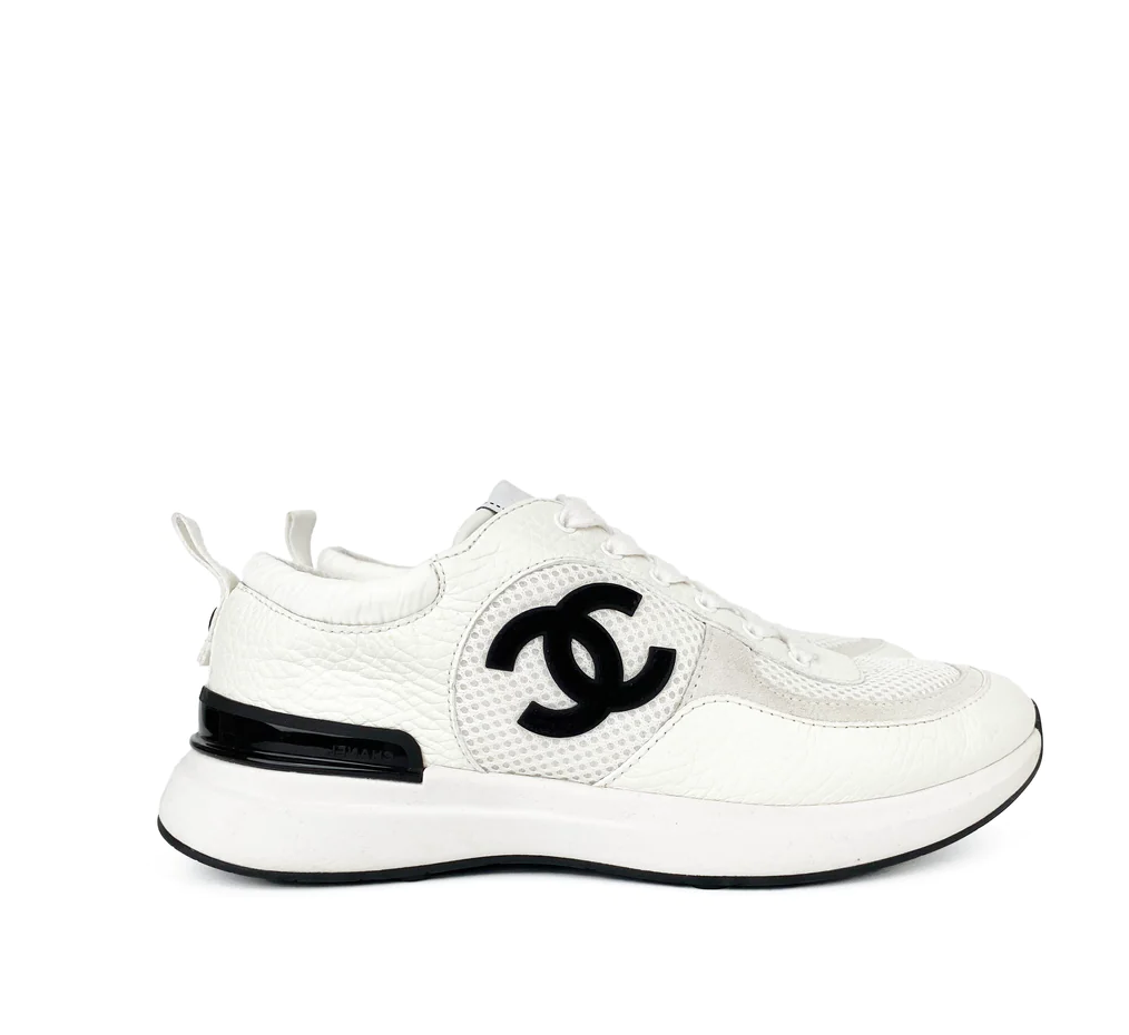 CHANEL 샤넬 CC로고 트레이너 매쉬 스웨이드 스니커즈
