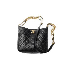 CHANEL 샤넬 스몰 로고 캐비어 호보백 AS3223