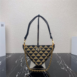PRADA 프라다 트라이앵글 가죽 패브릭 미니 숄더백 1BC176 2COLOR