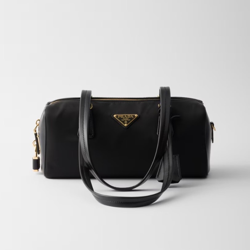 PRADA 프라다 자물쇠 미디엄 리나일론 가죽 탑 핸들백 1BB127 3COLOR