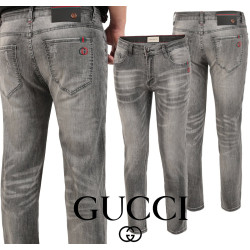 GUCCI 구찌 자수로고 그레이워싱 슬림진