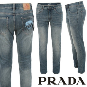 PRADA 프라다 더블로고 프린트 슬림 일자진