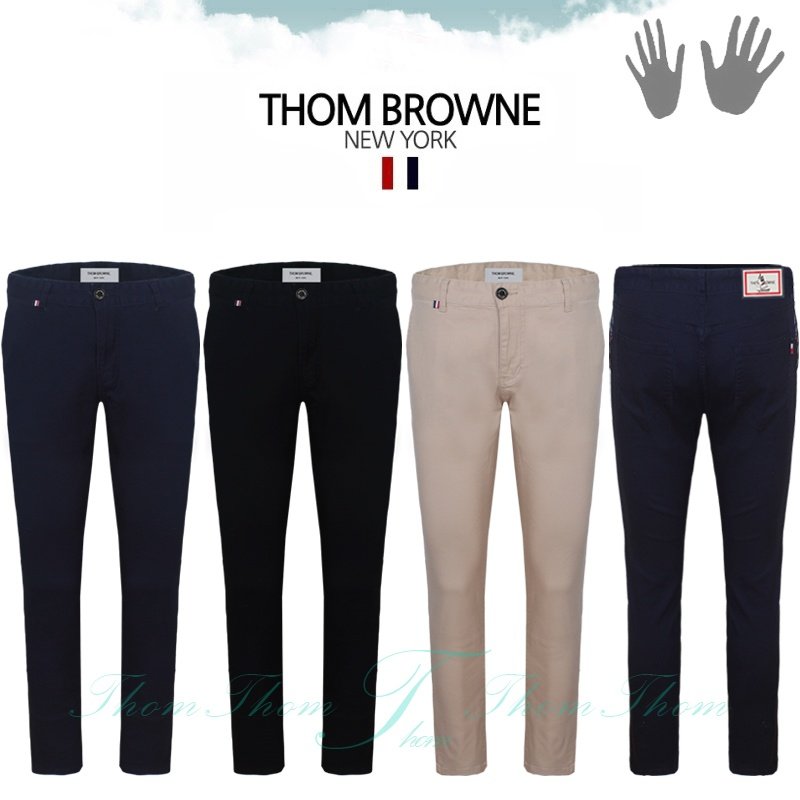 THOM BROWNE 톰브라운 패치 스판 면팬츠