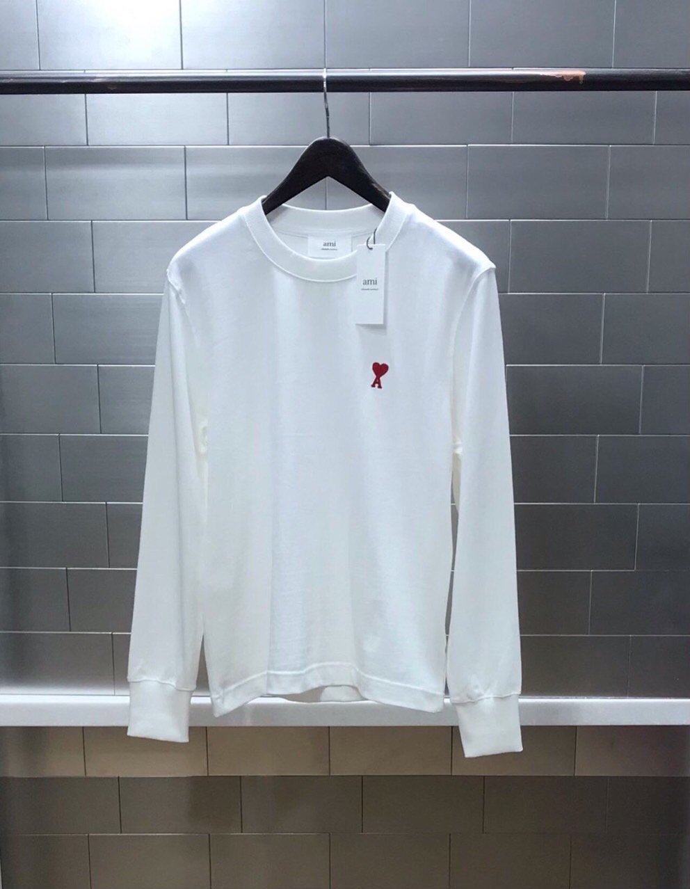 AMI 아미 하트자수 슬리브티셔츠