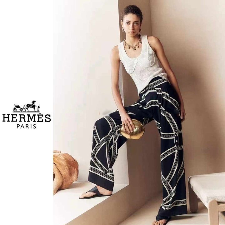 HERMES 에르메스 체인 새틴 바지 2COLOR