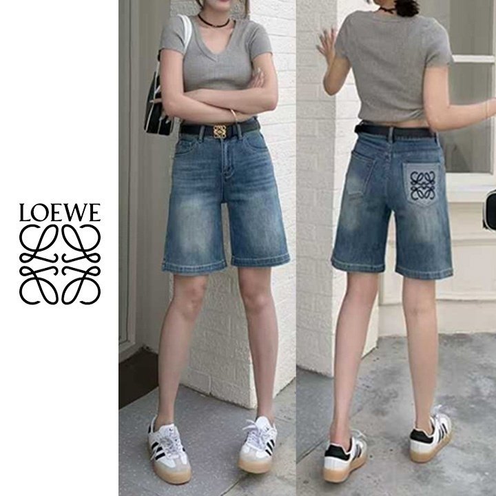 LOEWE 로에베 자수 투톤 청바지