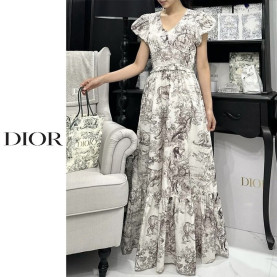 DIOR 디올 뜨왈 나염 롱 원피스 2COLOR