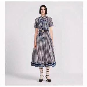DIOR 디올 체크 원피스 벨트포함