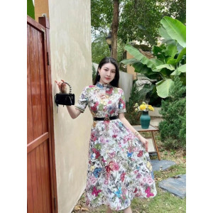 DIOR 디올 플라워 원피스 벨트포함