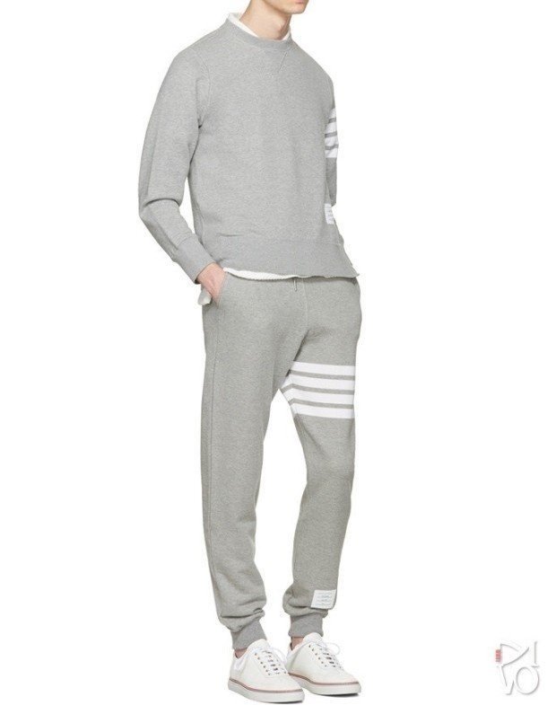 THOM BROWNE 톰브라운 사선완장 시그니처 코튼 맨투맨 & 스웻팬츠 세트 3COLOR