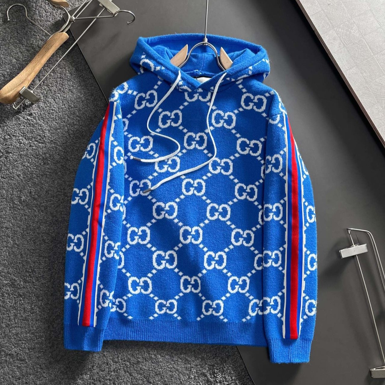 GUCCI 구찌 자카드 후드 니트