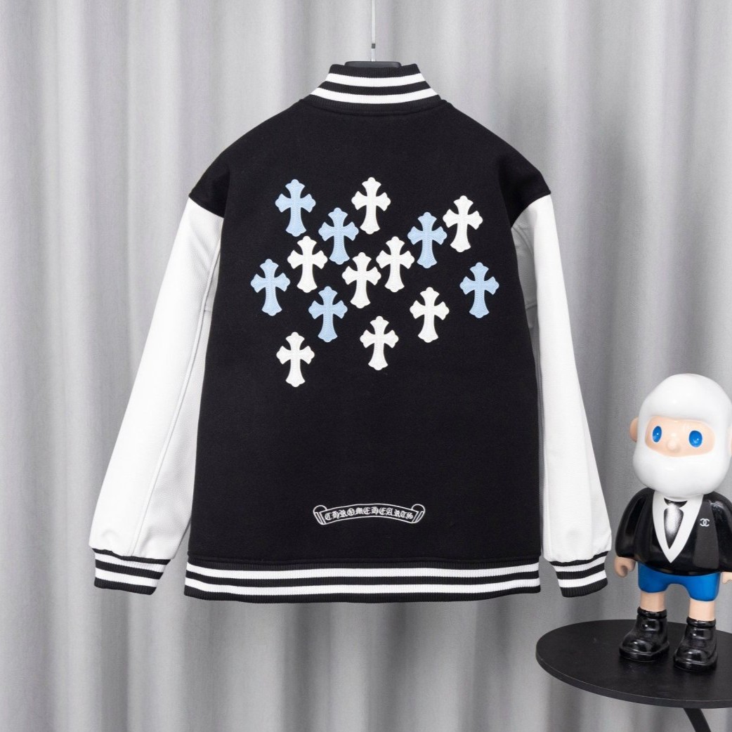 CHROME HEARTS 크롬하츠 멀티 크로스 패치 바시티 자켓