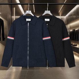 THOM BROWNE 톰브라운 밀라노 스티치 삼섬 스트라이프 암밴드 봄버 자켓