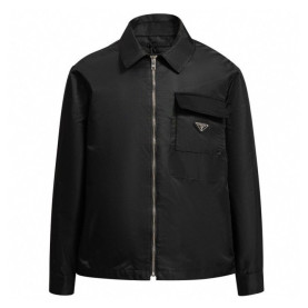 PRADA 프라다 메탈 플레이트 리나일론 코튼 자켓