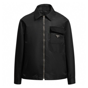 PRADA 프라다 메탈 플레이트 리나일론 코튼 자켓
