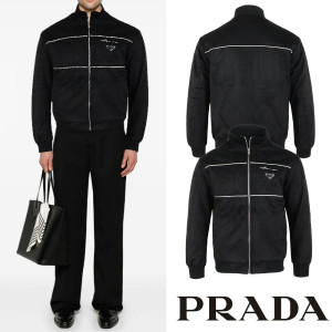 PRADA 프라다 클래식 삼각 누빔 스웨이드 자켓
