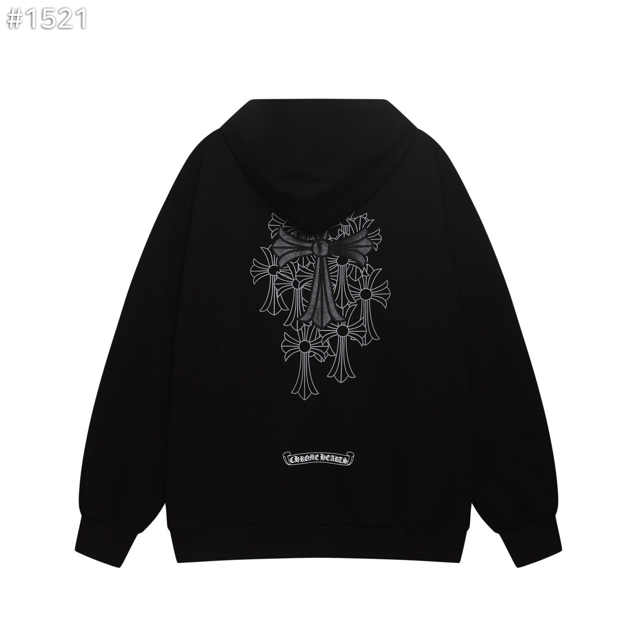 CHROME HEARTS 크롬하츠 대거 포인트 레더 크로스 후드 집업 자켓