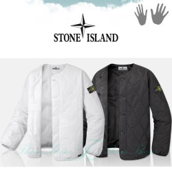STONE ISLAND 스톤아일랜드 오버핏 퀄팅 물결 경량 가디건
