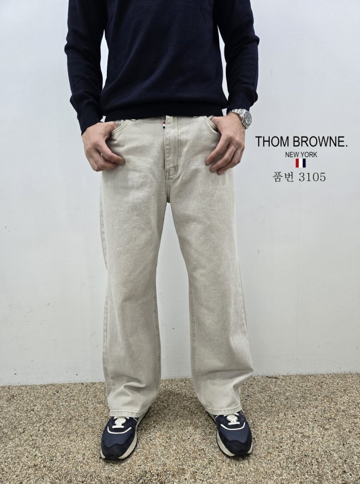 THOM BROWNE 톰브라운 세미와이드 청바지