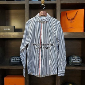 THOM BROWNE 톰브라운 클래식 라인 삼선 스트라이프 로인 셔츠