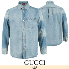 GUCCI 구찌 워시드 데님 오버핏 셔츠 자켓