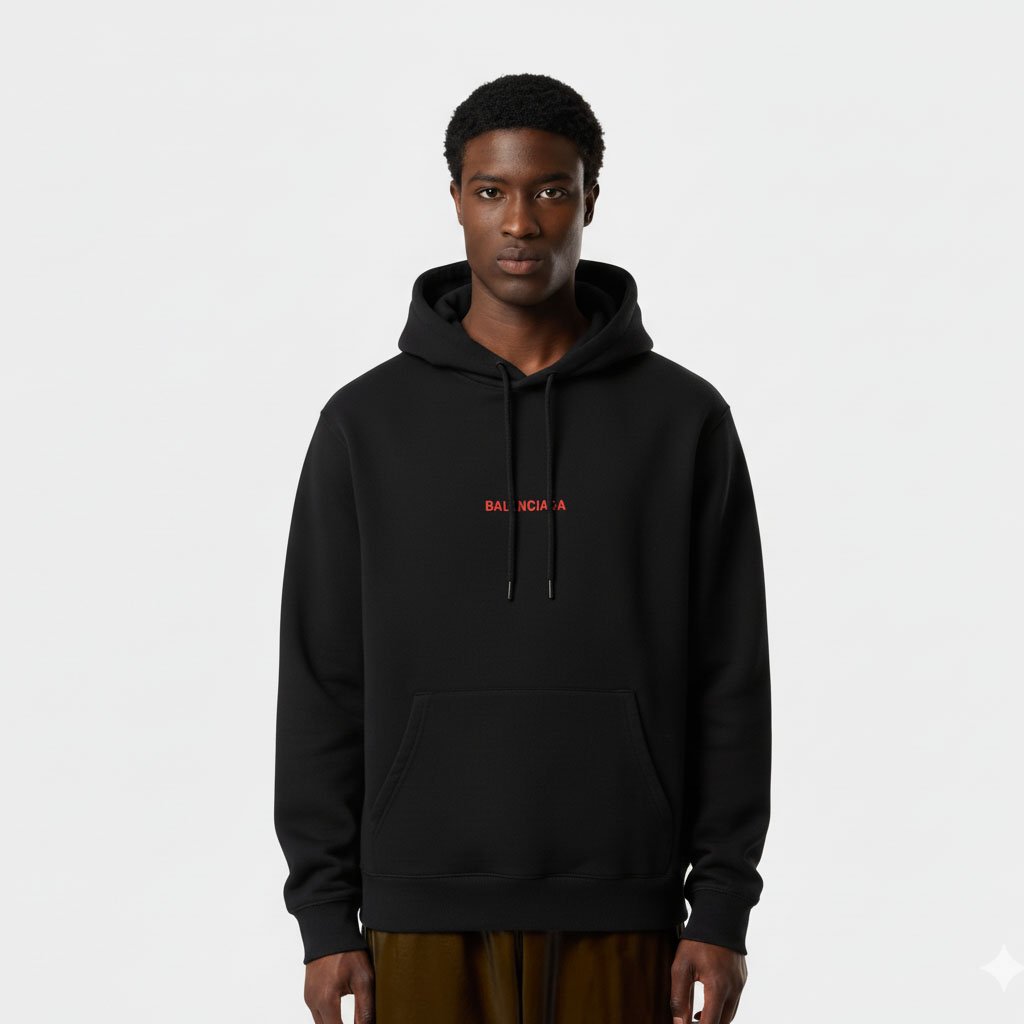 BALENCIAGA 발렌시아가 레드레터링 코튼 후드티