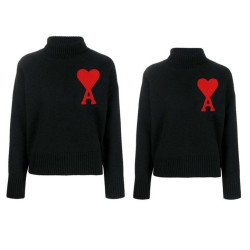 AMI 아미 뉴 빅패치 안타르시아 니트 터틀넥