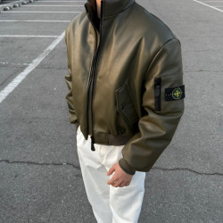 STONE ISLAND 스톤아일랜드 레더 봄버 자켓 2COLOR