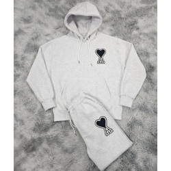 AMI 아미 빅하트 기모 후드&조거 팬츠 세트 2COLOR