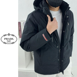 PRADA 프라다 지퍼 포켓 후드 패딩 파카