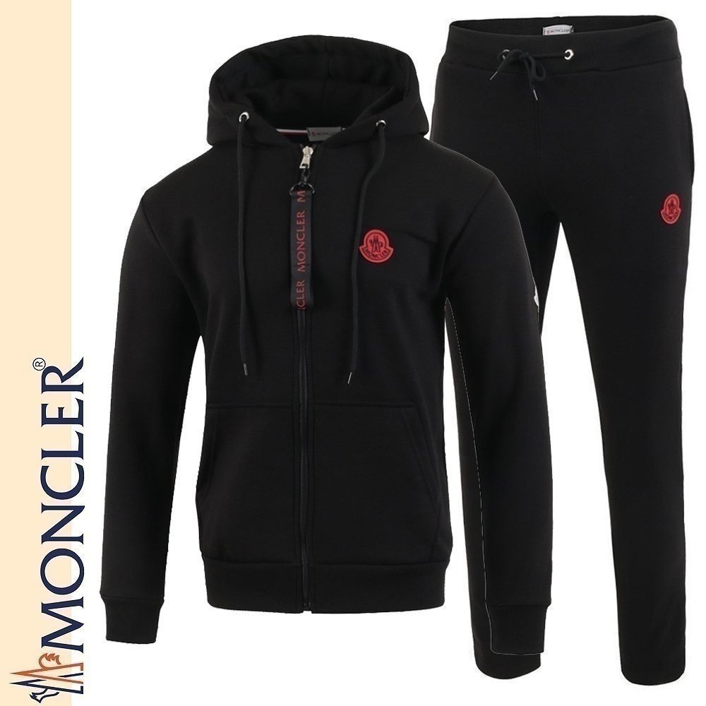 MONCLER 몽클레어 레드 로고 후드집업 셋업