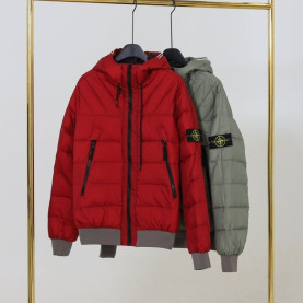STONE ISLAND 스톤아일랜드 와펜 크링클랩스 가먼트다잉 후드 패딩 자켓