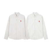 AMI 아미 2210 스몰 하트 스트라이프 셔츠 　