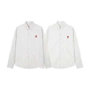 AMI 아미 2210 스몰 하트 스트라이프 셔츠 　