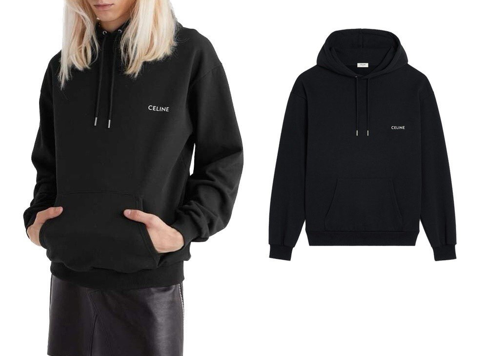 CELINE 셀린느 시그니처 로고 체스트 엠브로이더 후드