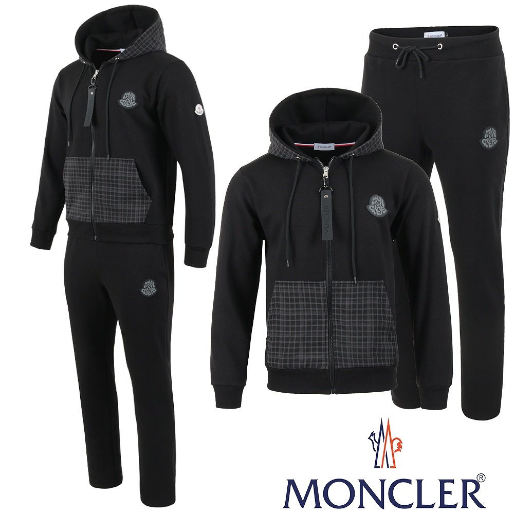 MONCLER 몽클레어 시어링 체크 배색 셋업 2COLOR