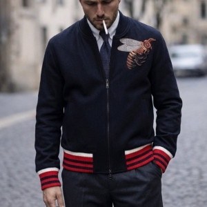 GUCCI 구찌 울 모직 최고급 블루종 2COLOR