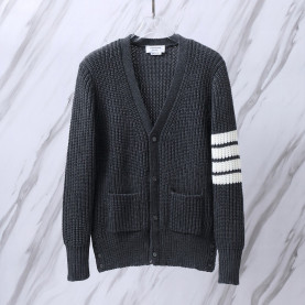 THOM BROWNE 톰브라운 사선 스트라이프 브이넥 가디건