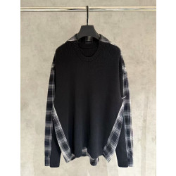 BALENCIAGA 발렌시아가 하이브리드 플래드 스웨터 니트