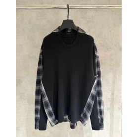 BALENCIAGA 발렌시아가 하이브리드 플래드 스웨터 니트