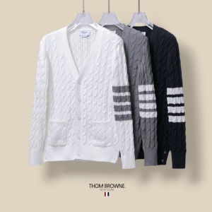 THOM BROWNE 톰브라운 케이블 브이넥 가디건