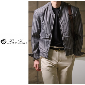 LOROPIANA 로로피아나 스트라이프 블루종 2COLOR